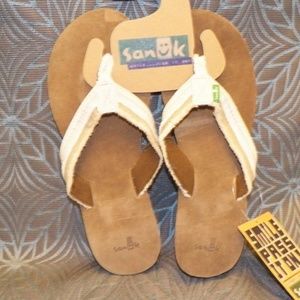 SANUK Fraidy Wedge Tan Sandal Womens New